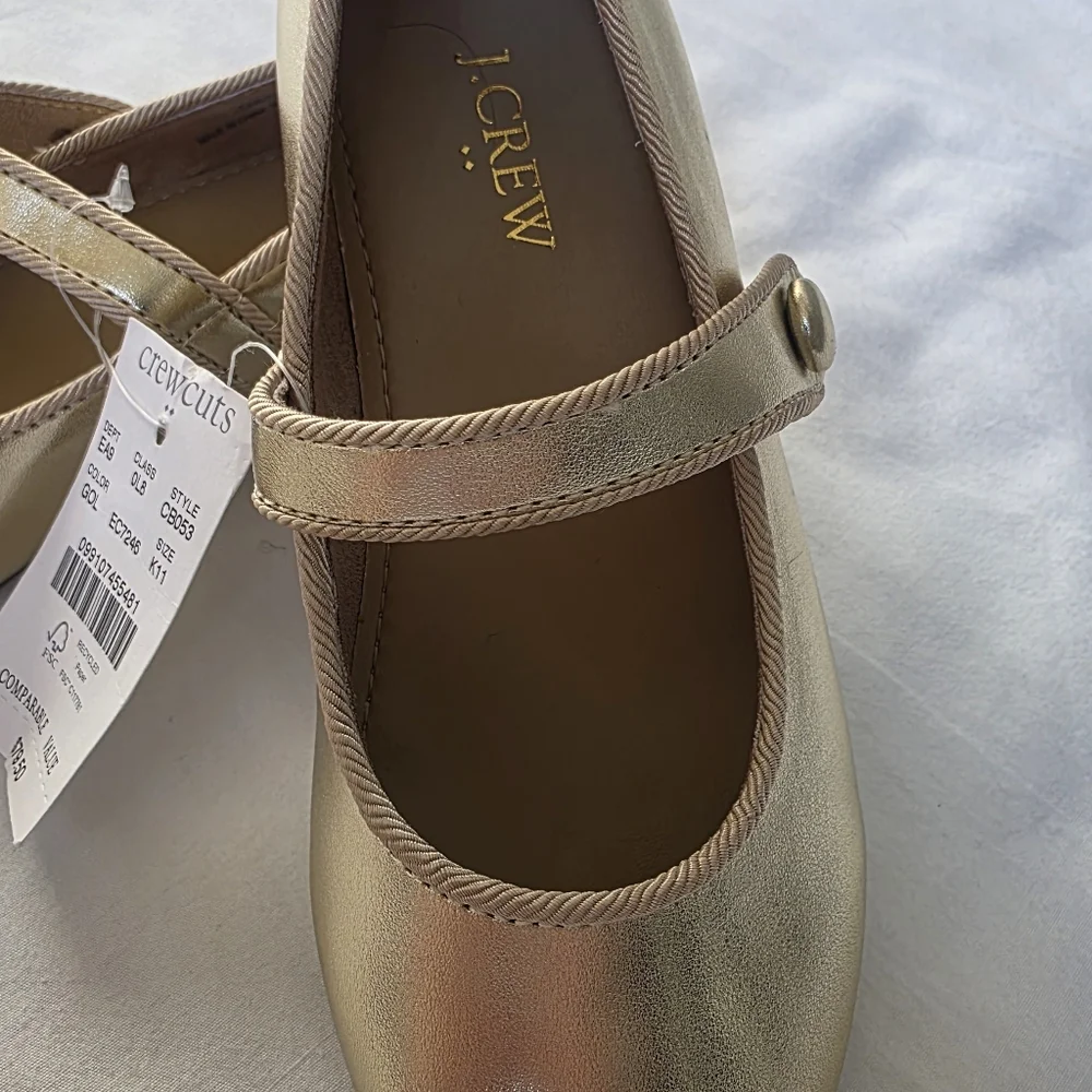 Crewcuts Gold Mary Jane Dress Shoes